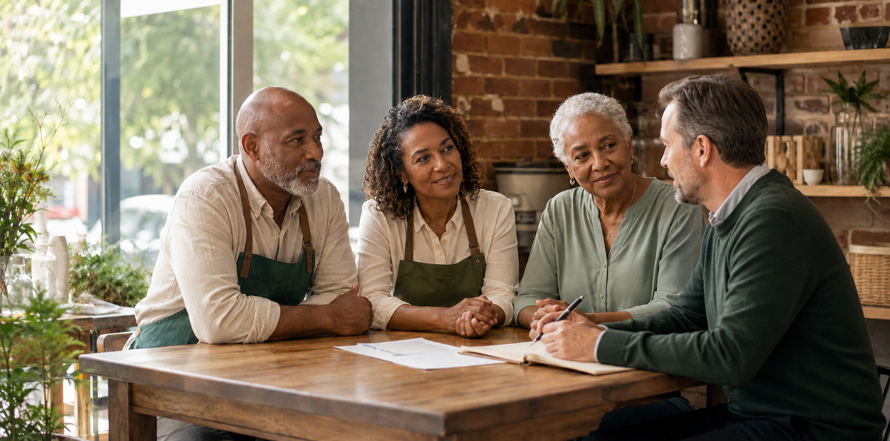 A West Alabama family and small-business owners meeting with a financial advisor